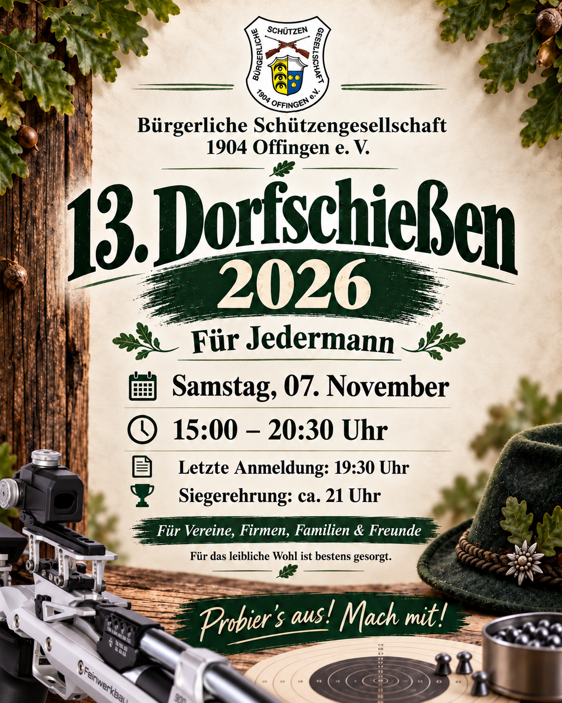 13. Dorfschießen am 07.11.2026